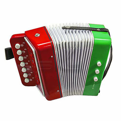 Picture of SKY Accordion Mexican Flag Pattern 7 Button 2 Bass Kid Music Instrument High Quality Easy to Play *GREAT GIFT*