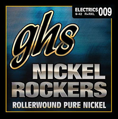 Picture of GHS Strings R+RXL Nickel Rockers, Rollerwound Pure Nickel Electric Guitar Strings, Extra Light (.009-.042)