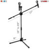 Picture of 5 Core Dual Microphone Stand, Foldable Tripod Boom Mini Mic Stand On-Stage Stands Short Adjustable Mic Floor Stand For Singing 360 Rotating with Dual Mic Clip Holders MS DBL S