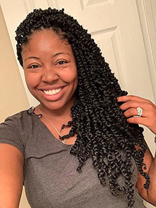 Picture of The BOHOBABE Pre-twisted Passion Twist Crochet Hair 20 Inch Pre-looped Crochet Passion Twist Braiding Hair 8 Packs (1#)