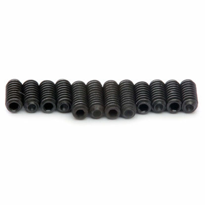 Picture of Guitar Saddle Bridge Height Adjustment Hex Screws set (12) for US/Inch and Metric - MonsterBolts (Inch - #4-40 x 1/4" & 5/16", Black)