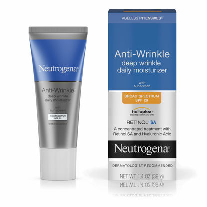 Picture of Neutrogena Ageless Intensives Anti-Wrinkle Retinol Cream, Daily Wrinkle Moisturizer with SPF 20 Sunscreen, Retinol and Hyaluronic Acid 1.4 oz