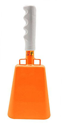 Picture of 9.6 inch Tennessee Orange Bell White Handle Cowbell with Stick Grip Handle Used for Cheering at Sporting Events - Cow Bell by Stewart Trading?