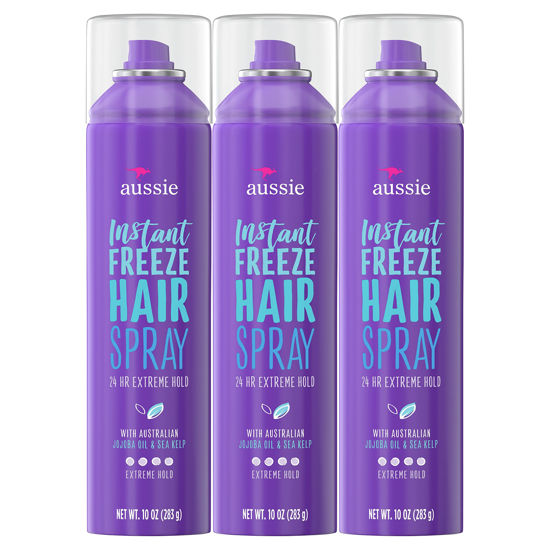 Picture of Aussie Instant Freeze Hairspray with Jojoba & Sea Kelp, Strong Hold, 10.0 oz, Triple Pack