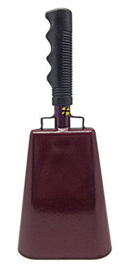 Picture of 11.2 inch Maroon Bell Black Handle Cowbell with Stick Grip Handle Used for Cheering at Sporting Events - Cow Bell by Stewart Trading