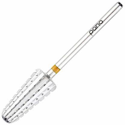 Picture of 3/32" Two Way Volcano Nail Carbide Bit for Right or Left Handed Drill Machine User - Fastest Safety Remove Acrylic Gel (Double Coarse - 2XC, SILVER)