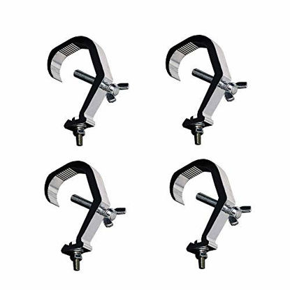 Picture of C Clamp Mounting Truss Bracket Hook Clamp for DJ Lights Par Spotlight Moving Head Light Pole Mount Stage Lighting Kit Lighting Stand and Truss Package (4 pack)