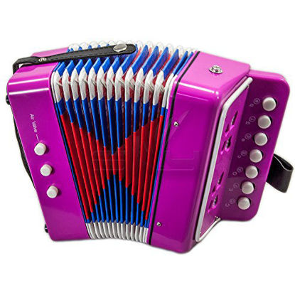 Picture of SKY Accordion Hot Pink Color 7 Button 2 Bass Kid Music Instrument Easy to Play
