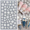 Picture of TailaiMei 4 Sheets Flower Nail Art Stickers 5D Exquisite Embossed Nail Decals, Self-Adhesive Carving Design Daisy Rose Nail Decoration for Women DIY