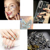 Picture of 288PCS Art Nail Rhinestones non Hotfix Glue Fix Round Crystals Glass Flatback for DIY Jewelry Making with one Picking Pen (ss30 288pcs, White Opal)