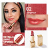 Picture of Oulac Metallic Red Orange Lipstick for Women, Glitter Lipstick Smudge Proof with Moisturizing Creamy Formula, Vegan Full-Coverage Lip Color Blood Orange, 4.3 g/0.15 oz, Dangerous(02)