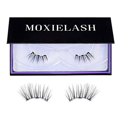 Picture of MoxieLash Magnetic Eyelashes - Cheeky Lash | Reusable Magnetic Lashes, No Glue or Alcohol, Mid-Gam Wispy - 3D Volume & Soft Curl - Airy & Fanned Look, Professional Faux False Eyelashes, Silk - 1 Pair
