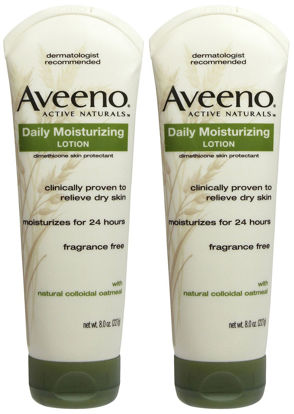 Picture of Aveeno Daily Moisturizing Body Lotion with Soothing Oat and Rich Emollients to Nourish Dry Skin, Fragrance-Free, 8 fl. oz