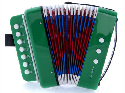 Picture of SKY Accordion Bright Green Color 7 Button 2 Bass Kid Music Instrument Easy to Play