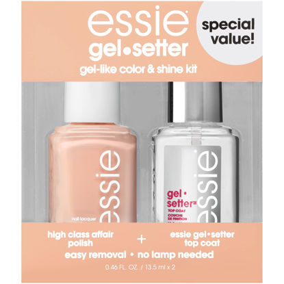 Picture of Essie Gel Setter Longwear & Shine Color Kit, High Class Affair, Nude Nail Polish + Top Coat, Gifts For Women And Men, 0.46Oz Each