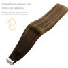 Picture of LAAVOO Tape in Hair Extensions Balayage Dark Brown to Medium Brown Mix Golden Blonde Remy Human Hair Tape in Extensions Thick End for Long Hair 22in 50g 20pcs