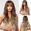 Picture of Esmee Brown ombre Blonde Wigs 24"Long Synthetic Wig with High Density Natural Headline Heat Permanent Hair Wigs for Women