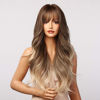 Picture of Esmee Brown ombre Blonde Wigs 24"Long Synthetic Wig with High Density Natural Headline Heat Permanent Hair Wigs for Women