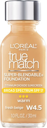 Picture of L'Oreal Paris Makeup True Match Super-Blendable Liquid Foundation, Fresh Beige W4.5, 1 Fl Oz,1 Count
