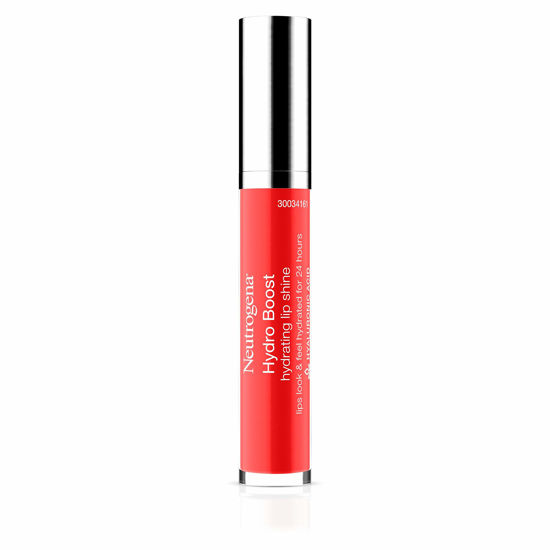 Picture of Neutrogena Hydro Boost Moisturizing Lip Gloss, Hydrating Non-Stick and Non-Drying Luminous Tinted Lip Shine with Hyaluronic Acid to Soften and Condition Lips, Bright Poppy Color, 0.10 oz