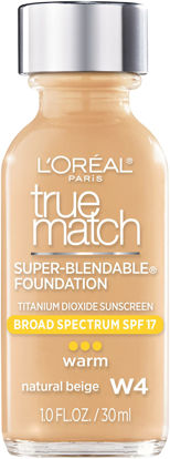 Picture of L'Oreal Paris Makeup True Match Super-Blendable Liquid Foundation, Natural Beige W4, 1 Fl Oz,1 Count