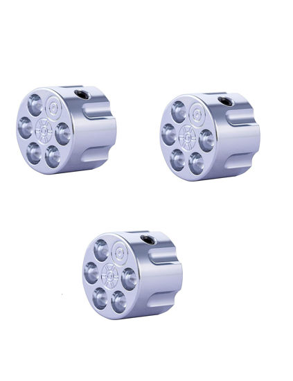 Picture of Guyker 3Pcs Guitar Potentiometer Control Knobs for 6mm(0.24”) Dia. Shaft Pots - Knurled Volume and Audio Switch Knob Replacement for Electric Guitar or Precision Bass - Brass, CNC Machined (Chrome)