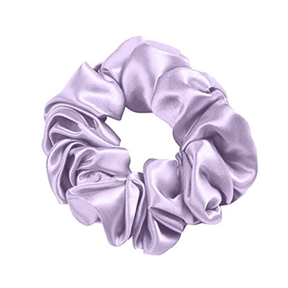 Picture of MTSNOO Silk Scrunchies for Hair Sleep 100% Pure 22 Momme Mulberry Silk Scrunchies for Curly Hair with Elastic Band 1 Pack Silk Hair Ties Ropes Scrunchies Set for Women Girls