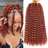 Picture of Leeven 2 Packs Copper Red Passion Twist Hair 12 Inch Water Wave Crochet Braids Hair for Distressed Butterfly Locs 350 Color Synthetic Hot Water Setting Passion Twists Hair Extensions