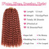 Picture of Leeven 2 Packs Copper Red Passion Twist Hair 12 Inch Water Wave Crochet Braids Hair for Distressed Butterfly Locs 350 Color Synthetic Hot Water Setting Passion Twists Hair Extensions