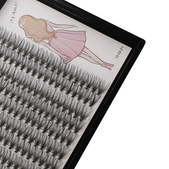 Picture of Dedila 8-22mm to Choose 20D/40D Individual False Eyelashes Makeup Cluster Eyelashes Thickness 0.07mm D Curl Natural long Black Soft Lightweight 3D Eye Lashes Extensions Dramatic Look (14mm)