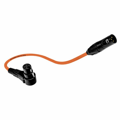 Picture of Balanced XLR Cable Male to Right Angle Female - 6 Feet Orange - Pro 3-Pin Microphone Connector for Powered Speakers, Audio Interface or Mixer for Live Performance & Recording