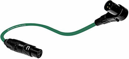 Picture of Balanced XLR Cable Right Angle Male to Straight Female - 1.5 Feet Green - Pro 3-Pin Microphone Connector for Powered Speakers, Audio Interface or Mixer for Live Performance & Recording