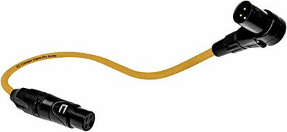 Picture of Balanced XLR Cable Right Angle Male to Straight Female - 6 Feet Yellow - Pro 3-Pin Microphone Connector for Powered Speakers, Audio Interface or Mixer for Live Performance & Recording