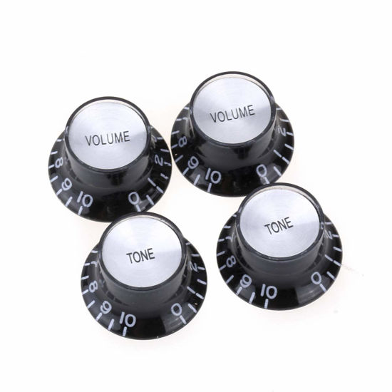 Boutons De Potentiomètre Pour Guitare Gaucher - Style Les Paul - Or - Lot De 4 - Taille Impériale (Split Shaft 1/4 Pouce)