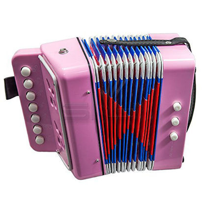 Picture of SKY Accordion Light Pink Color 7 Button 2 Bass Kid Music Instrument Easy to PlayGREAT GIFT