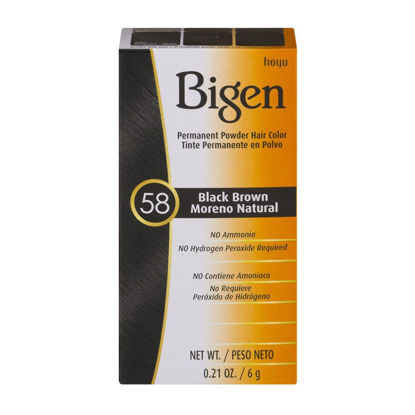 Picture of Bigen Powder Hair Color #58 Black Brown 0.21oz (6 Pack)