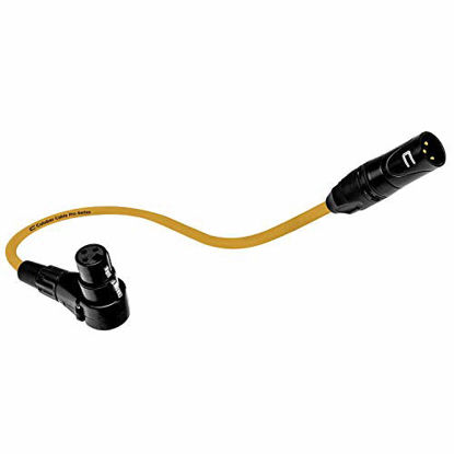 Picture of Balanced XLR Cable Male to Right Angle Female - 3 Feet Yellow - Pro 3-Pin Microphone Connector for Powered Speakers, Audio Interface or Mixer for Live Performance & Recording