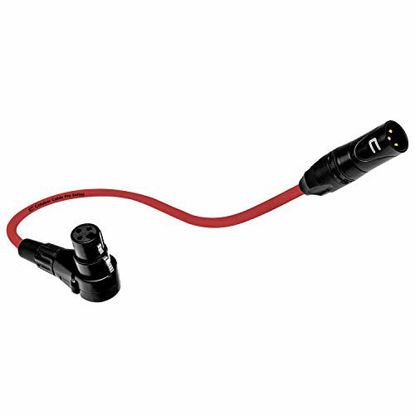 Picture of Balanced XLR Cable Male to Right Angle Female - 3 Feet Red - Pro 3-Pin Microphone Connector for Powered Speakers, Audio Interface or Mixer for Live Performance & Recording