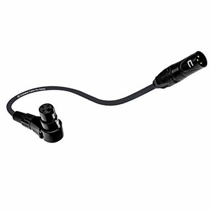 Picture of Balanced XLR Cable Male to Right Angle Female - 20 Feet Black - Pro 3-Pin Microphone Connector for Powered Speakers, Audio Interface or Mixer for Live Performance & Recording
