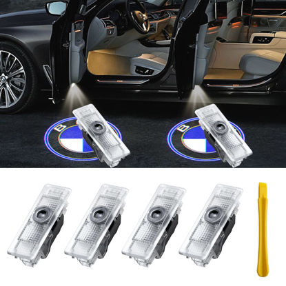 Picture of 4 PCS Car Door Lights Projector for BMW Welcome Lights Logo for BMW LED 3D Ghost Shadow Light Compatible with 1/2/3/4/5/6/7/X1/X2/X3/X4/X5/X6/X7/Z/M/GT Series