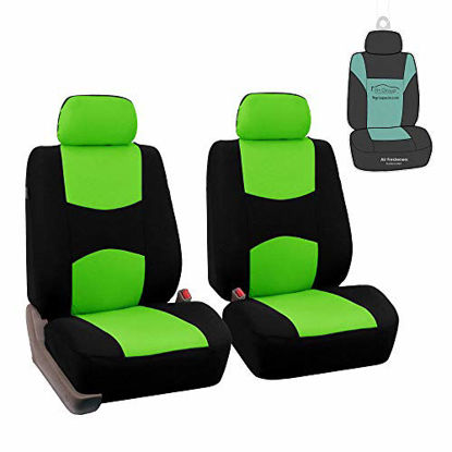 Picture of FH Group Flat Cloth Seat Covers (Green) Front Set w. Gift - Universal Fit for Cars Trucks & SUVs