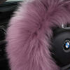 Picture of 3Pcs Set Fashion Fluffy Fuzzy Wool Fur Soft Steering Wheel Cover with Handbrake Cover & Gear Shift Cover for Women/Girls/Ladies Car Decoration Long Wool Accessories (Light Yellow)