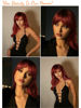 Picture of Honygebia Dark Red Wig with Bangs - Burgundy Wigs for Women, Wine Red Long Straight Layered Realistic Hair, Natural Synthetic Heat Resistant Wigs for Halloween/Party/Cosplay