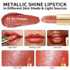 Picture of Oulac Metallic Pumpkin Orange Lipstick for Women, High Impact Lip Color with Moisturizing Creamy Formula, Vegan & Cruelty-Free, Full-Coverage Lipstick 4.3g/0.15 oz (Be Happy(05))
