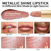 Picture of Oulac Metallic Shine Nude Lipstick for Women, High Impact Lipcolor with Moisturizing Creamy Formula, Vegan & Cruelty-Free, Full-Coverage Lip Color 4.3 g/0.15 oz (Pure Envy(07))