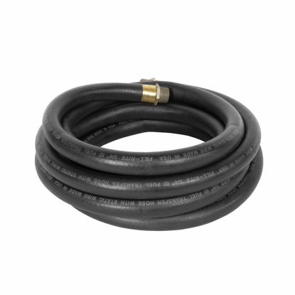 Picture of Fill Rite FRH07520 0.75 Inch x 20 Foot Neoprene Gasoline, Diesel, Biodiesel Fuel Pump Transfer Hose with Ground Wire and 1 Inch Male Fittings, Black