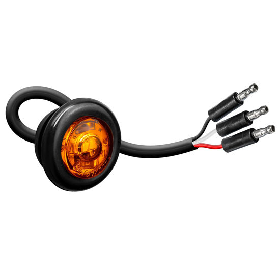 50-Pack 3/4 Inch Round Amber LED Side Marker Lights - Stainless Steel Base, 12V, 2835 SMD Bulbs For Truck Trailer