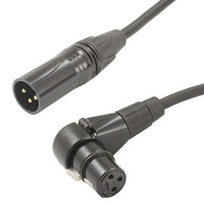 Picture of MCSPROAUDIO Male to Female XLR Cable with black connectors 15 FT Foot Feet, Right-F to Straight-M