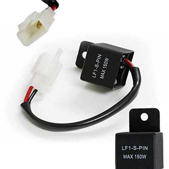 Picture of iJDMTOY (1) 2-Pin Electronic LED Flasher Relay Fix For Motorcycle Bike Scooter LED Turn Signal Bulbs Hyper Flash Issue