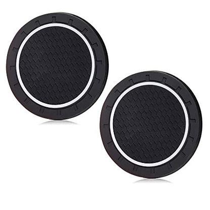 Picture of 2 Pieces of 2.75 inch Coaster Suitable for Toyota Cup Holder into The Coaster car Interior Accessories Non-Slip Cup Holder Coaster Silicone Non-Slip Coaster with car Logo